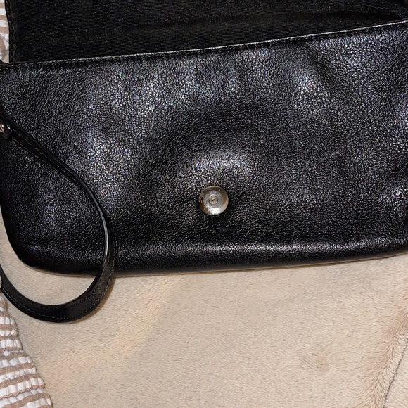 Coach Black Leather Clutch Wristlet